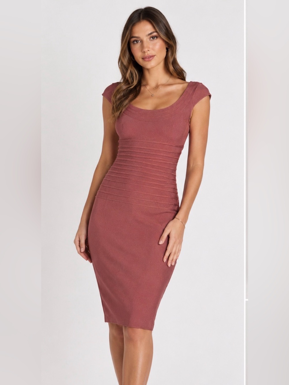 Herve Leger Bandage Bodycon Midi Dress – Mauve | XS | NWT